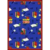 Joy Carpets Kid Essentials Blue Bookworm (Spanish) 10ft.9in. x 13ft.2in. Rect. Rug