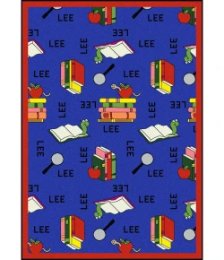 Joy Carpets Kid Essentials Blue Bookworm (Spanish) 10ft.9in. x 13ft.2in. Rect. Rug
