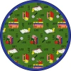 Joy Carpets Kid Essentials Green Bookworm (Spanish) 7ft.7in. Round Rug