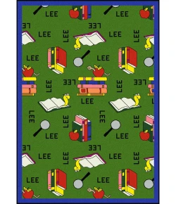 Joy Carpets Kid Essentials Green Bookworm (Spanish) 10ft.9in. x 13ft.2in. Rect. Rug