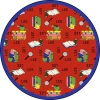 Joy Carpets Kid Essentials Red Bookworm (Spanish) 7ft.7in. Round Rug
