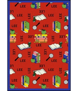 Joy Carpets Kid Essentials Red Bookworm (Spanish) 10ft.9in. x 13ft.2in. Rect. Rug