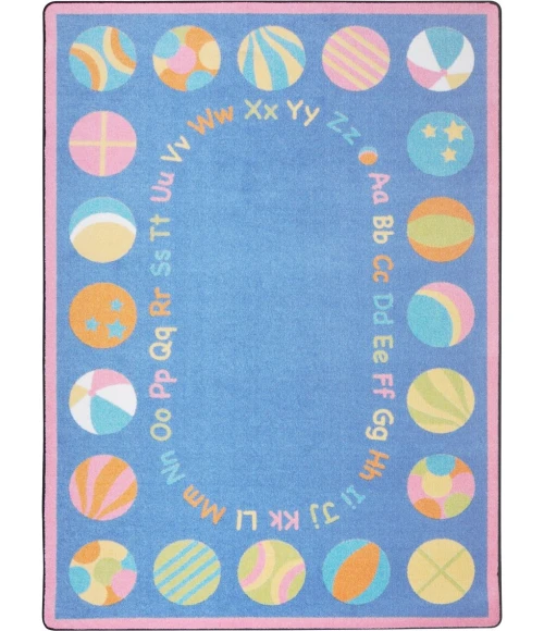 Joy Carpets Kid Essentials Multi Bouncy Balls 10ft.9in. x 13ft.2in. Oval Rug