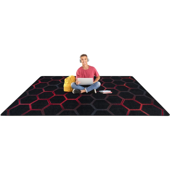 Joy Carpets Kid Essentials Ruby Breakout 7ft. 8in. x 10ft. 9in. Rect. Rug