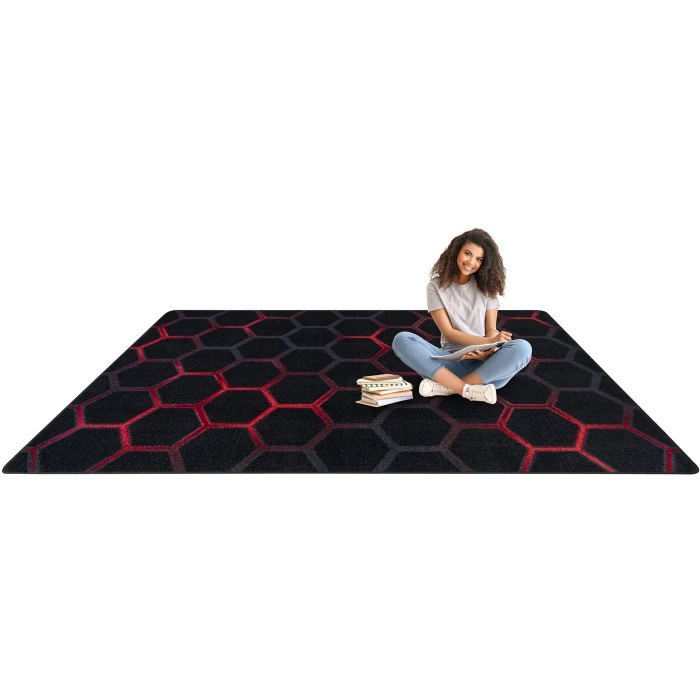 Joy Carpets Kid Essentials Ruby Breakout 7ft. 8in. x 10ft. 9in. Rect. Rug