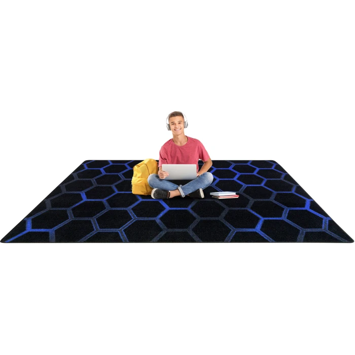 Joy Carpets Kid Essentials Sapphire Breakout 7ft. 8in. x 10ft. 9in. Rect. Rug