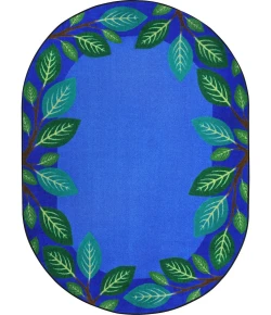 Joy Carpets Kid Essentials Multi Breezy Branches 7ft.8in. x 10ft.9in. Oval Rug