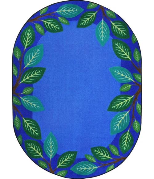 Joy Carpets Kid Essentials Multi Breezy Branches 7ft.8in. x 10ft.9in. Oval Rug