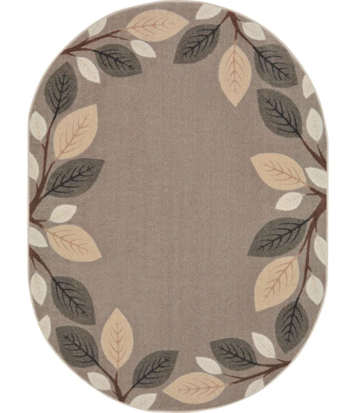 Joy Carpets Kid Essentials Neutral Breezy Branches 10ft.9in. x 13ft.2in. Oval Rug