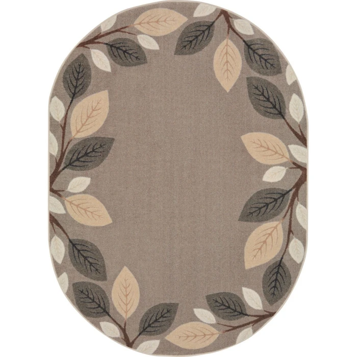 Joy Carpets Kid Essentials Neutral Breezy Branches 10ft.9in. x 13ft.2in. Oval Rug