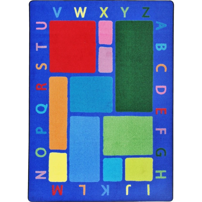 Joy Carpets Kid Essentials Multi Building Blocks 5ft.4in. x 7ft.8in. Rect. Rug