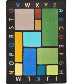 Joy Carpets Kid Essentials Earthtone Building Blocks 7ft.8in. x 10ft.9in. Rect. Rug