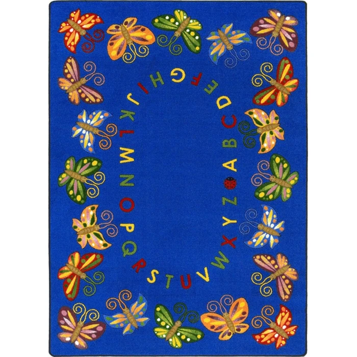 Joy Carpets Kid Essentials Multi Butterfly Delight 10ft.9in. x 13ft.2in. Oval Rug