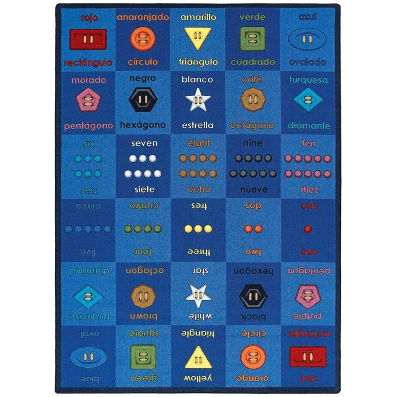 Joy Carpets Kid Essentials Multi Button Button 10ft.9in. x 13ft.2in. Rect. Rug