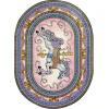 Joy Carpets Kid Essentials Pink Carousel 3ft.10in. x 5ft.4in. Oval Rug