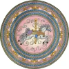 Joy Carpets Kid Essentials Pink Carousel 7ft.7in. Round Rug