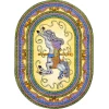 Joy Carpets Kid Essentials Yellow Carousel 3ft.10in. x 5ft.4in. Oval Rug
