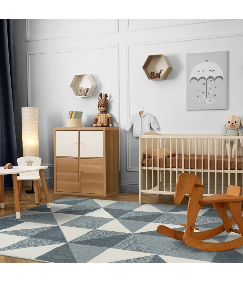 Joy Carpets Claremont Kids Cloudy Cartwheel 7ft.8in. x 10ft.9in. Rect. Rug