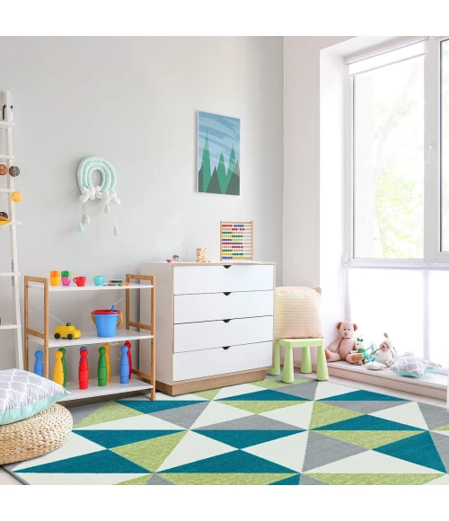 Joy Carpets Claremont Kids Calypso Cartwheel 3ft.10in. x 5ft.4in. Rect. Rug