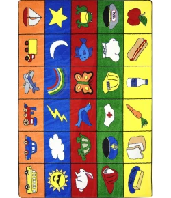 Joy Carpets Kid Essentials Multi Categories 7ft.8in. x 10ft.9in. Rect. Rug