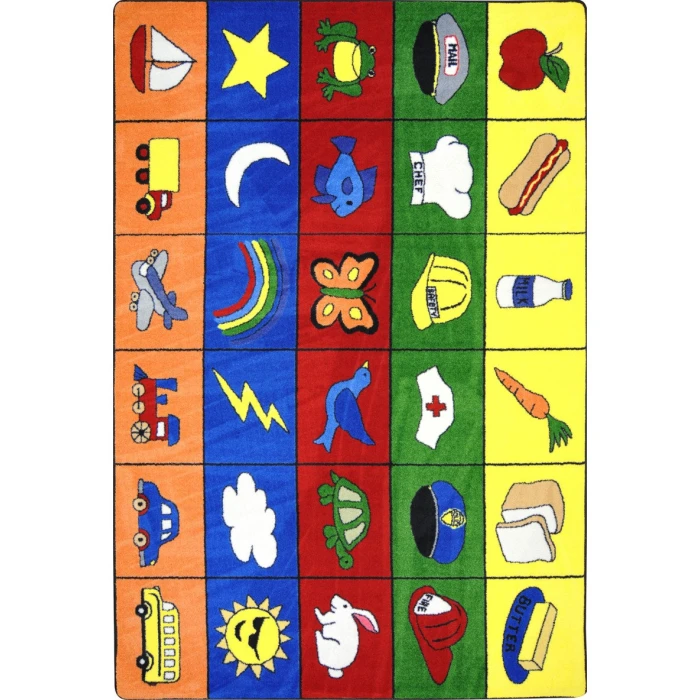 Joy Carpets Kid Essentials Multi Categories 7ft.8in. x 10ft.9in. Rect. Rug