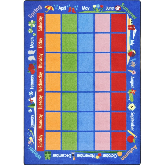 Joy Carpets Kid Essentials Multi Celebrations Calendar 7ft.8in. x 10ft.9in. Rect. Rug