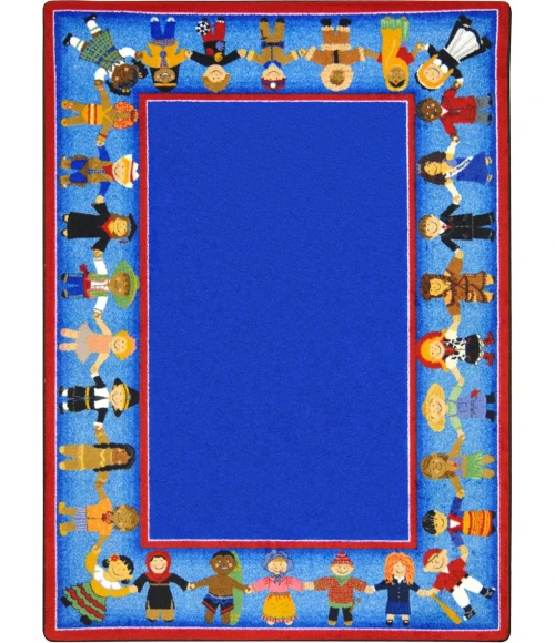 Joy Carpets Kid Essentials Multi Children of Many Cultures 7ft.8in. x 10ft.9in. Rect. Rug