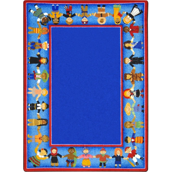 Joy Carpets Kid Essentials Multi Children of Many Cultures 5ft.4in. x 7ft.8in. Rect. Rug
