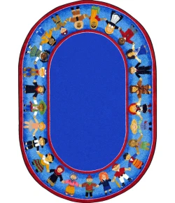 Joy Carpets Kid Essentials Multi Children of Many Cultures 7ft.8in. x 10ft.9in. Oval Rug