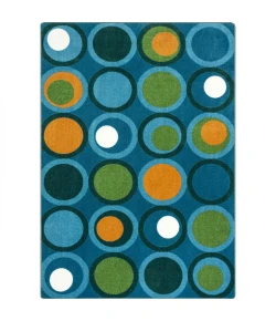 Joy Carpets Kid Essentials Citrus Circle Back 7ft.8in. x 10ft.9in. Rect. Rug