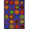 Joy Carpets Kid Essentials Primary Circle Back 7ft.8in. x 10ft.9in. Rect. Rug
