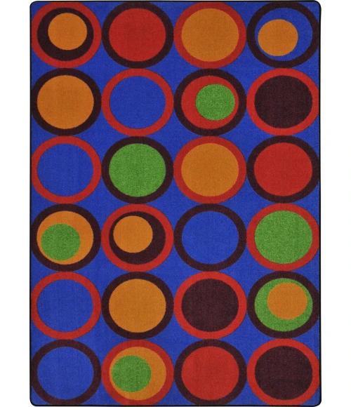 Joy Carpets Kid Essentials Primary Circle Back 7ft.8in. x 10ft.9in. Rect. Rug