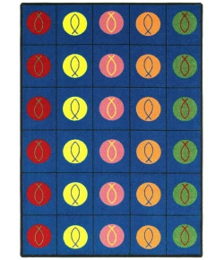 Joy Carpets Kid Essentials Multi Circles & Symbols 10ft.9in. x 13ft.2in. Rect. Rug