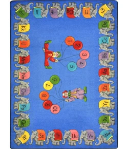 Joy Carpets Kid Essentials Multi Circus Elephant Parade 10ft.9in. x 13ft.2in. Rect. Rug