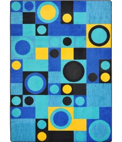 Joy Carpets Kid Essentials Blue City Block 7ft.8in. x 10ft.9in. Rect. Rug
