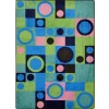 Joy Carpets Kid Essentials Green City Block 3ft.10in. x 5ft.4in. Rect. Rug