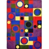 Joy Carpets Kid Essentials Red City Block 7ft.8in. x 10ft.9in. Rect. Rug