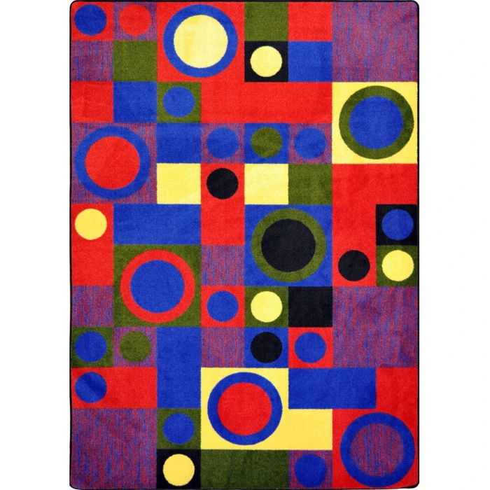 Joy Carpets Kid Essentials Red City Block 3ft.10in. x 5ft.4in. Rect. Rug