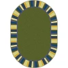 Joy Carpets Kid Essentials Bold Clean Green 5ft.4in. x 7ft.8in. Oval Rug