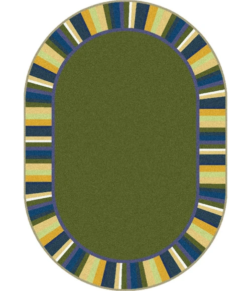 Joy Carpets Kid Essentials Bold Clean Green 10ft.9in. x 13ft.2in. Oval Rug