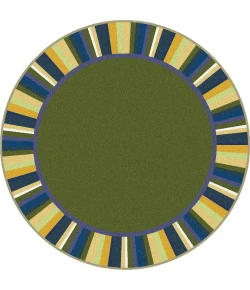 Joy Carpets Kid Essentials Bold Clean Green 7ft.7in. Round Rug