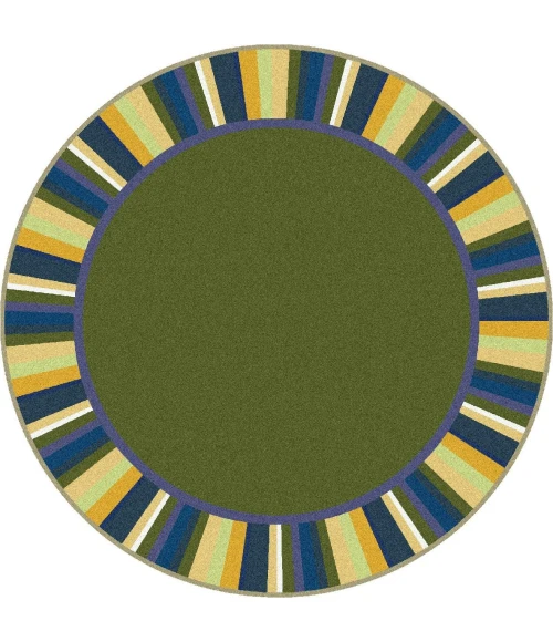 Joy Carpets Kid Essentials Bold Clean Green 7ft.7in. Round Rug