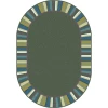 Joy Carpets Kid Essentials Soft Clean Green 10ft.9in. x 13ft.2in. Oval Rug