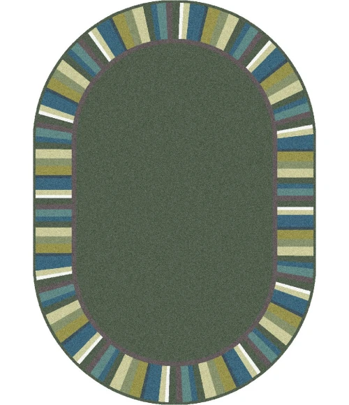 Joy Carpets Kid Essentials Soft Clean Green 5ft.4in. x 7ft.8in. Oval Rug