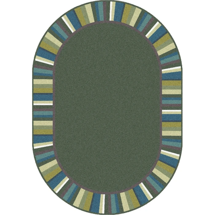 Joy Carpets Kid Essentials Soft Clean Green 3ft.10in. x 5ft.4in. Oval Rug