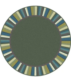 Joy Carpets Kid Essentials Soft Clean Green 5ft.4in. Round Rug