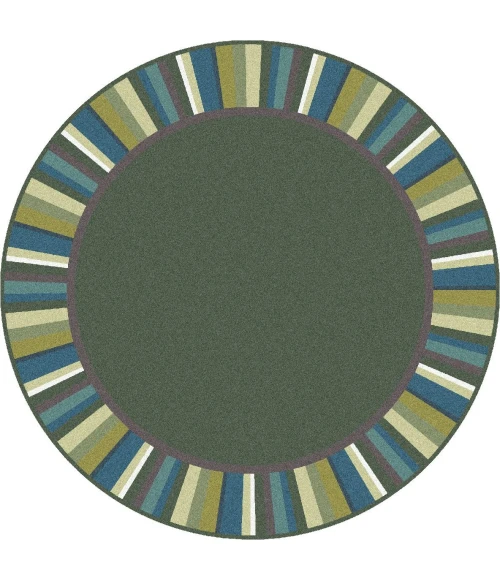 Joy Carpets Kid Essentials Soft Clean Green 5ft.4in. Round Rug