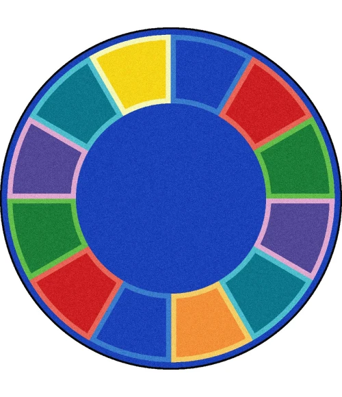 Joy Carpets Kid Essentials Multi Color Tones 13ft.2in. Round Rug