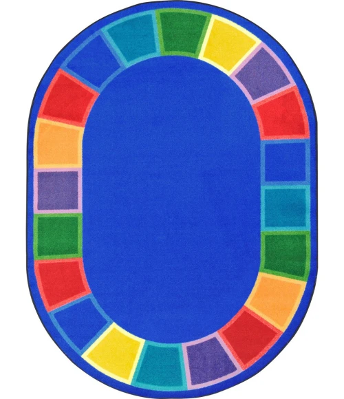 Joy Carpets Kid Essentials Multi Color Tones 10ft.9in. x 13ft.2in. Oval Rug