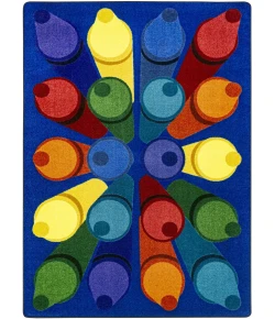Joy Carpets Kid Essentials Multi Colorific 5ft.4in. x 7ft.8in. Rect. Rug